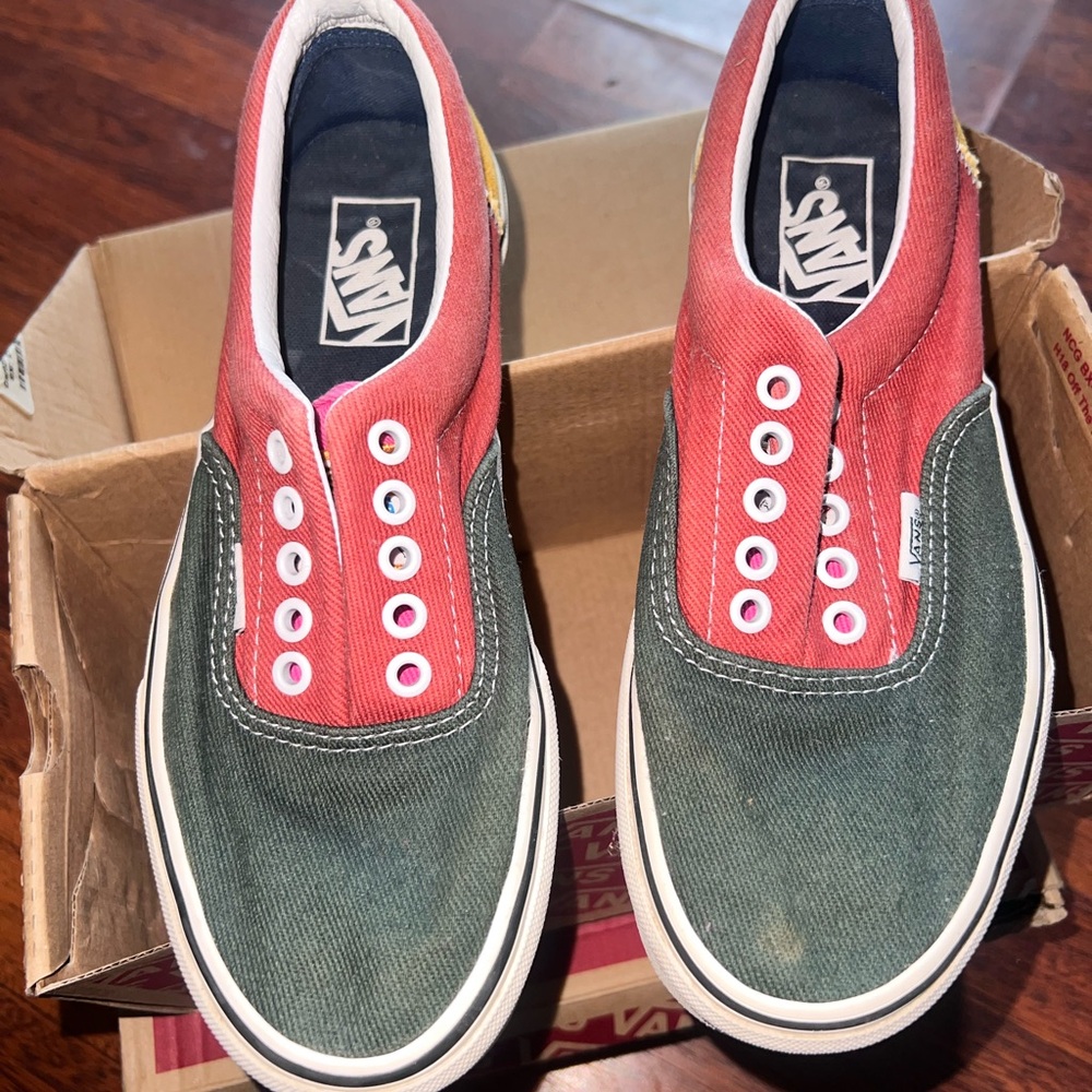 Vans Pink and Orange Slip-On Shoes